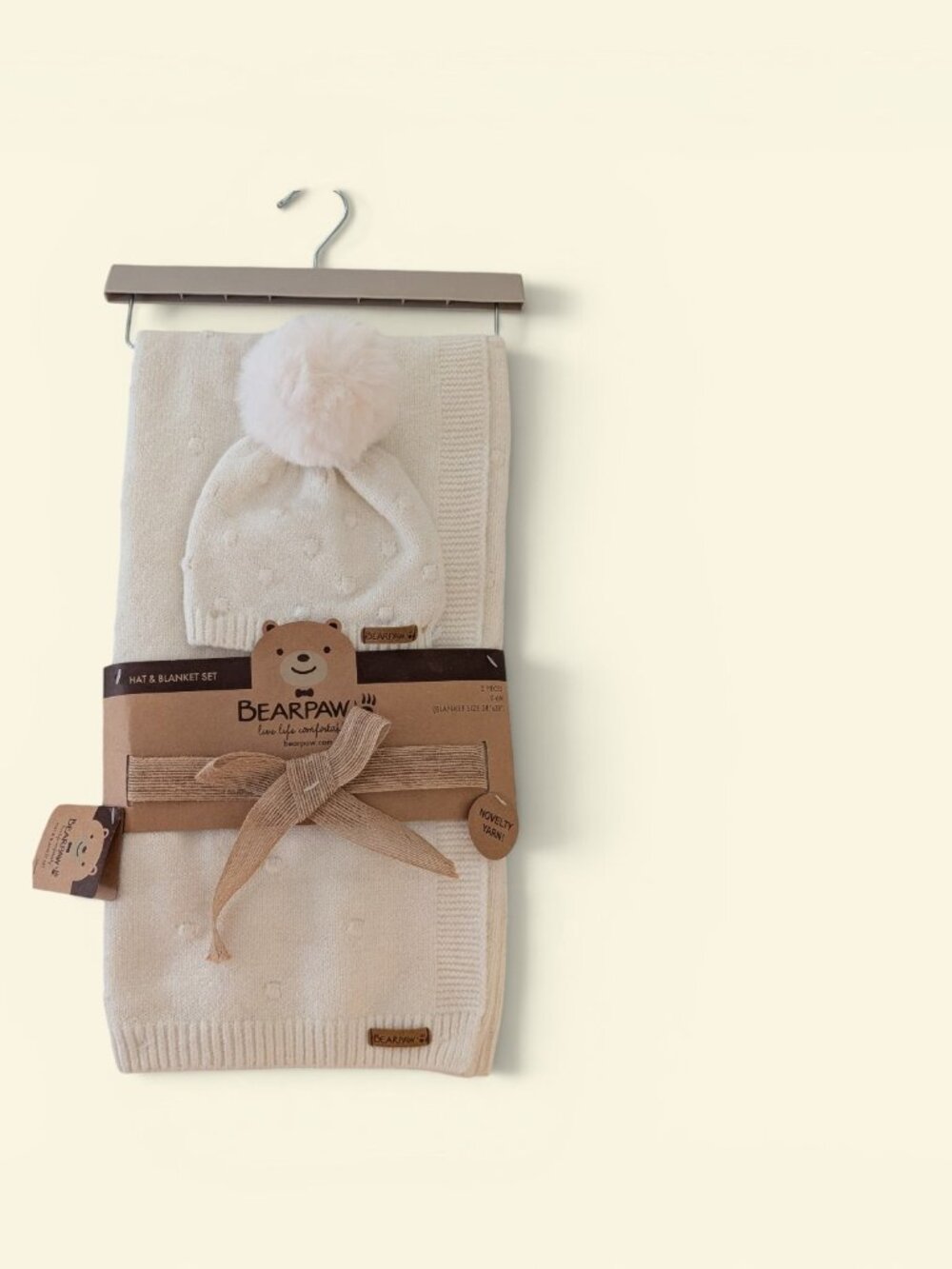 BEARPAW 2- PIECE KNIT HAT AND BLANKET SET - NWT